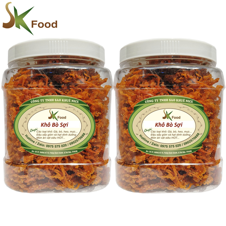 [HCM]COMBO 2 HŨ KHÔ BÒ SỢI LOẠI ĐẶC BIỆT SK FOOD - MỖI HŨ 300G
