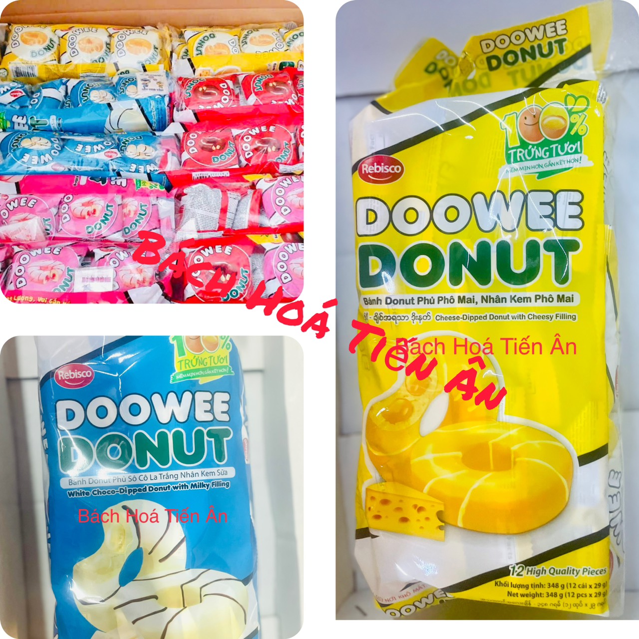 Bịch 12 Chiếc Bánh Donut Doowee Rebisco 360gr