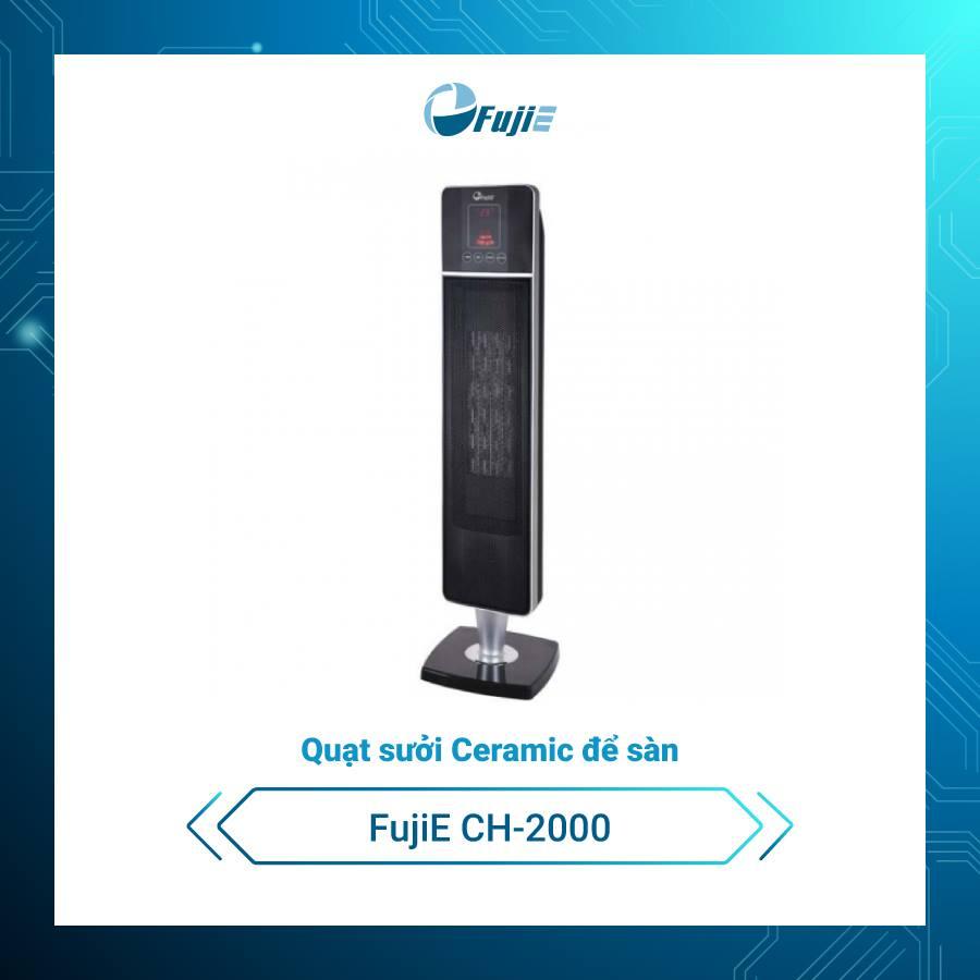 Quạt sưởi để sàn Ceramic FujiE CH-2000,điều khiển từ xa, không đốt oxi, không phát sáng, tự động ngắt khi đổ rất an toàn