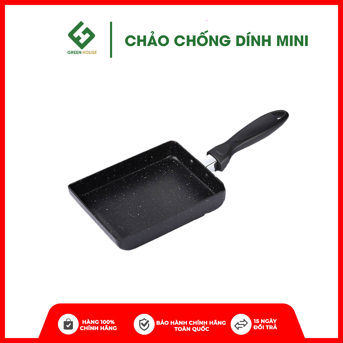 Chảo chống dính mini hình chữ nhật, chảo chiên trứng làm trứng cuộn cao cấp