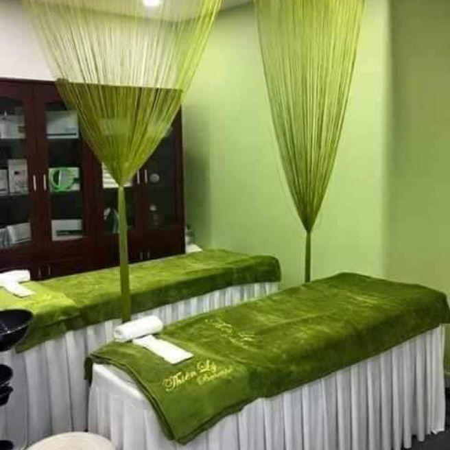 Combo 1 bộ 3 khăn Spa xanh rêu sang trọng, mát dịu gồm khăn trải giường, 1 quấn body, 1 trải gối