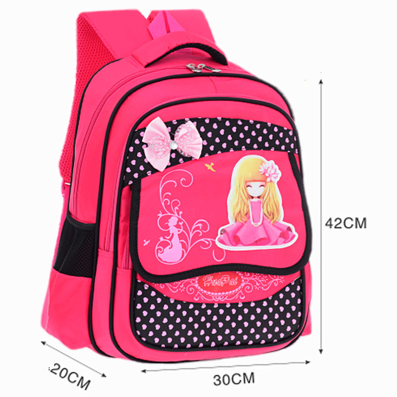 [Size 42- lớp 3-6] Balo đi học cho bé gái cấp 1 hình công chúa dễ thương, cặp sách tiểu học chống thấm nước