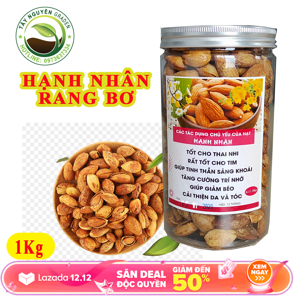 1kg Hạnh nhân rang bơ loại còn vỏ