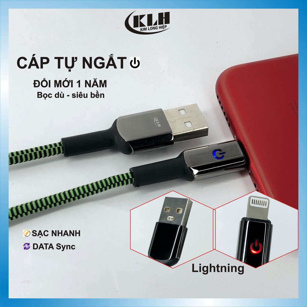 Dây Sạc Nhanh Iphone, Cáp Sạt Bọc Dù Chống Rối Chống Đứt L4, Không Kén Củ Sạc Điện Thoại Dài 1M Tự Ngắt Tạm Thời