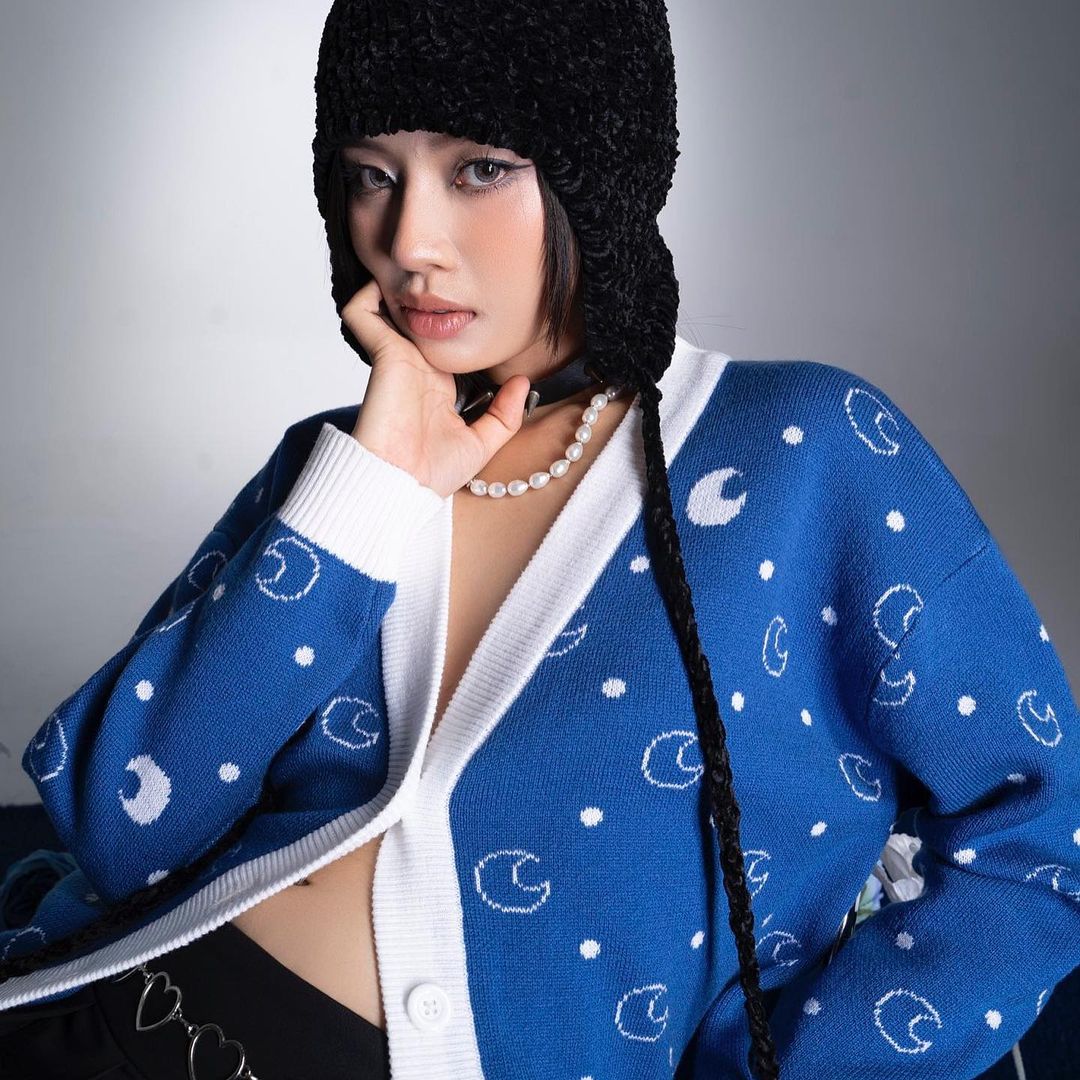 Áo khoác cardigan bluemoon xanh coban - cardigan onism