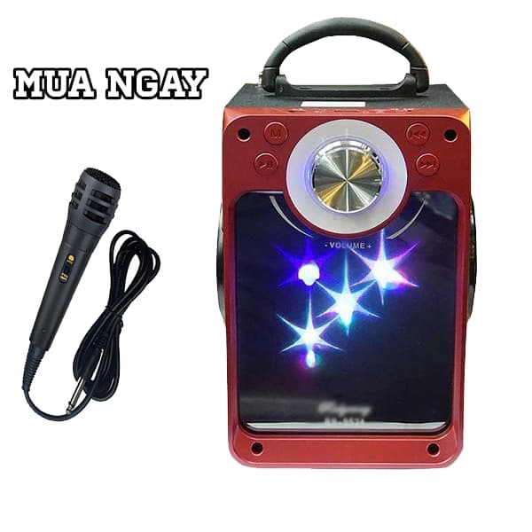 Loa bluetooth karaoke mp03 mn03 đèn led cực đẹp tặng kèm micro và remox