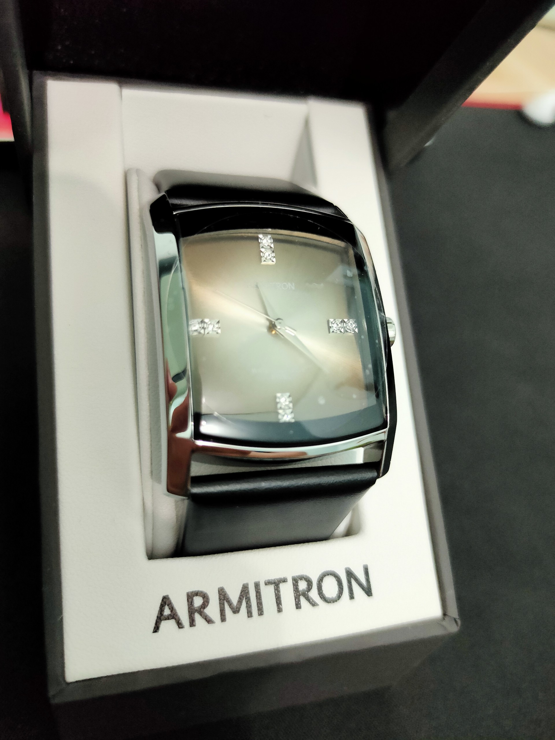 Đồng hồ dây da nam Armitron 20/4604DGSVBK - Mặt Vuông [Chính Hãng]