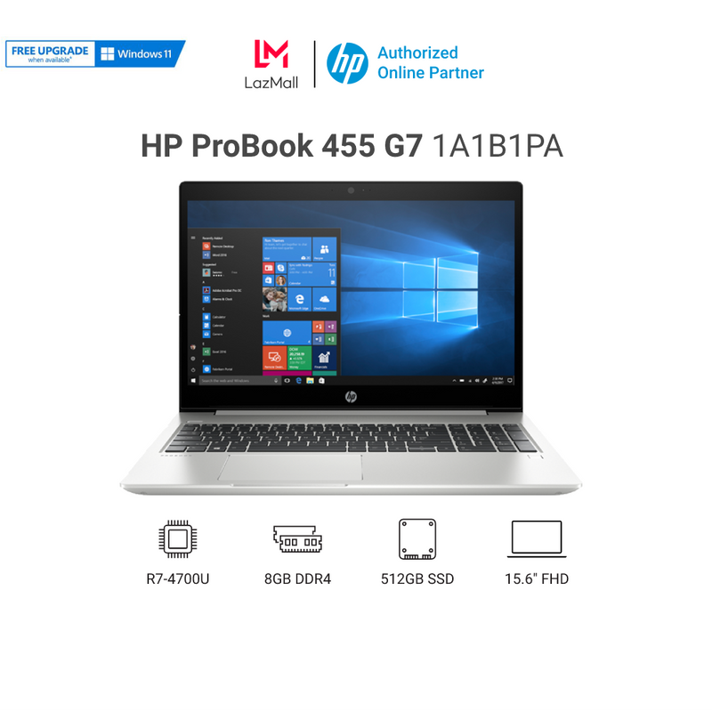 Laptop hp probook 455 g7 1a1b1pa r7-4700u| 8gb| 512gb| amd radeon| win 10