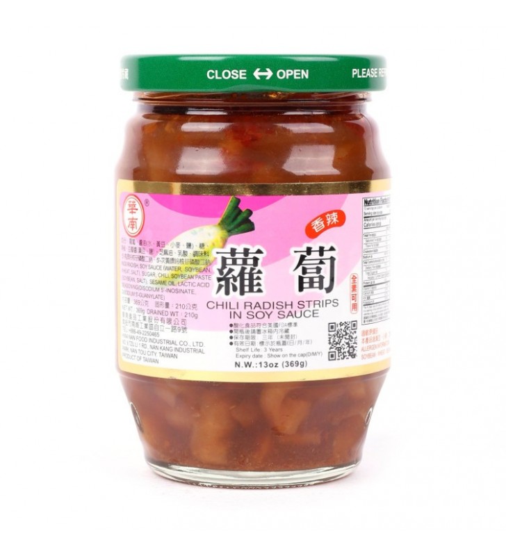 Củ cải ngâm tương vị cay hiệu hoa nam 360g 華南 香辣蘿蔔