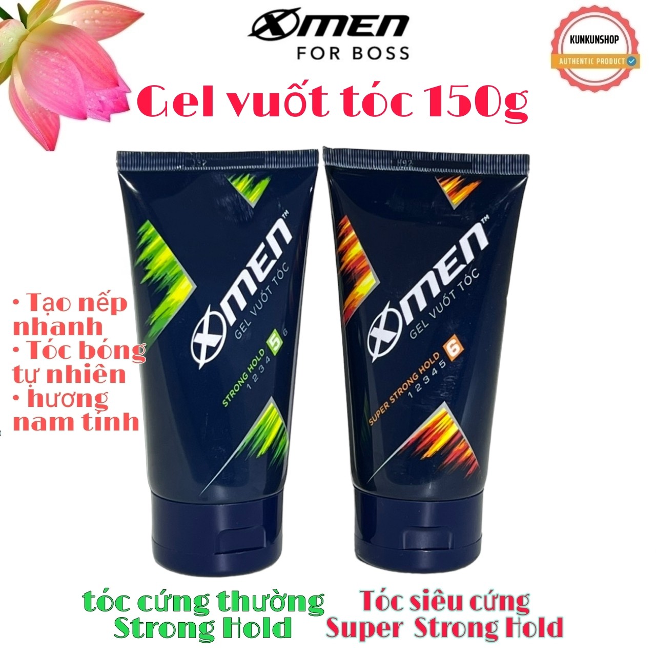 Combo gel vuốt tóc xmen thơm khó cưỡng, tạo nếp nhanh