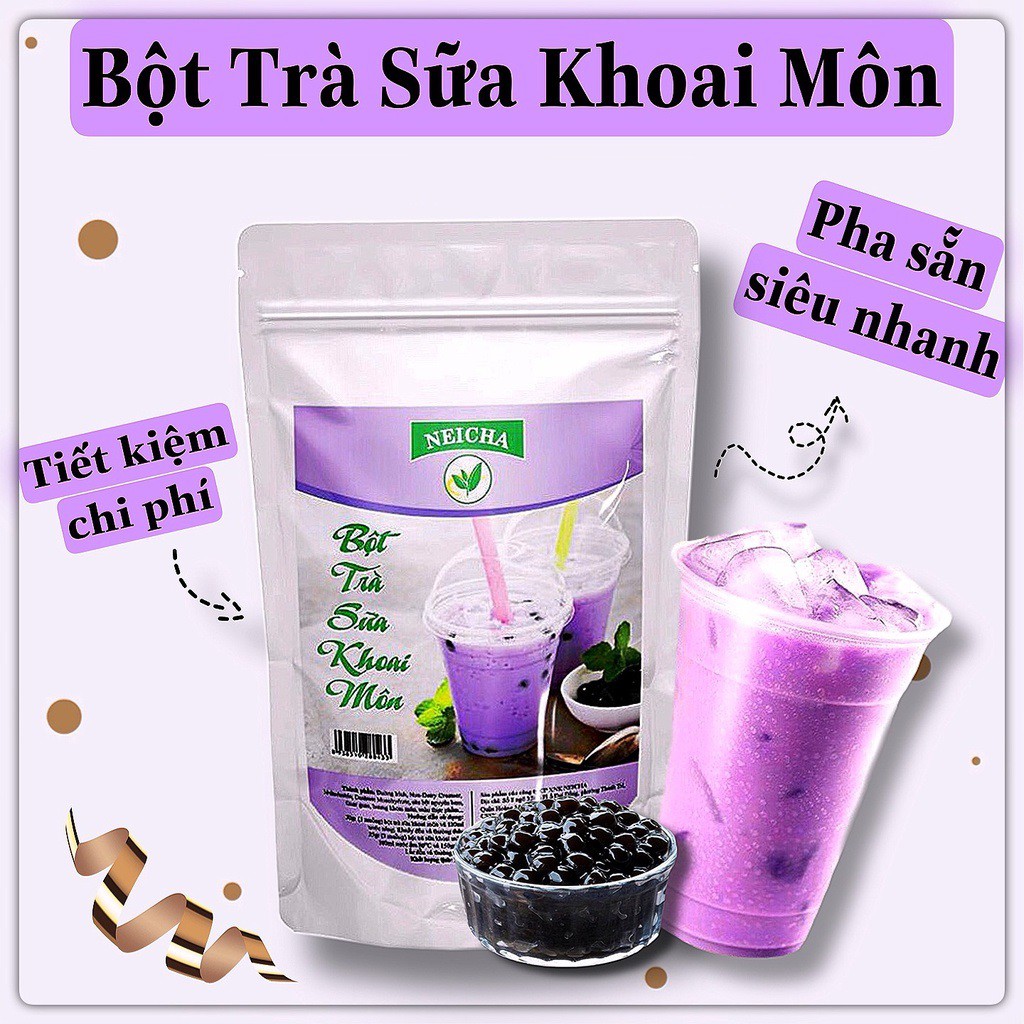 Bột trà sữa pha sẵn vị khoai môn Neicha gói 1kg, trà sữa khoai môn pha sẵn thơm ngon đậm vị (Gói 1kg/30 ly)