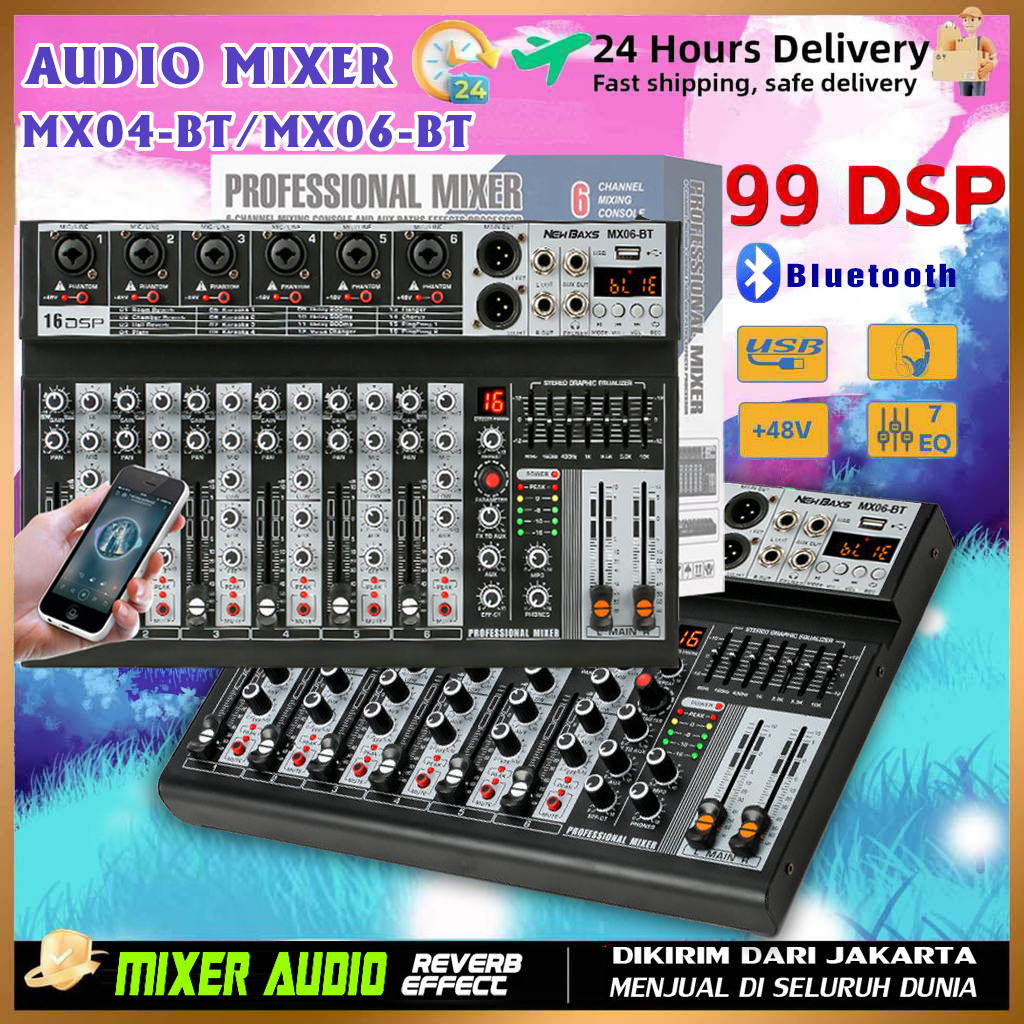 HÀNG CHÍNH HÃNG | Bàn Trộn Mixer YAMAHA MX06BT, 6 kênh analog, Băng Tần EQ Lọc Âm Thanh,Bộ Chỉnh Âm 8 Băng Tần, KTV Hỗ Trợ Bluetooth USB Phát MP3,Cổng Nết Nối Đa Dạng: Bao Gồm RCA, XLR và TS