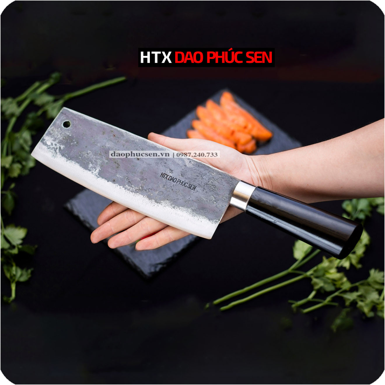 Dao thái 22 cán mun htx dao phúc sen g03m