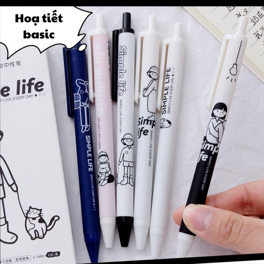 Bút bi Simple Life B82 cực phong cách, bút viết bấm tiện lợi, mực đen