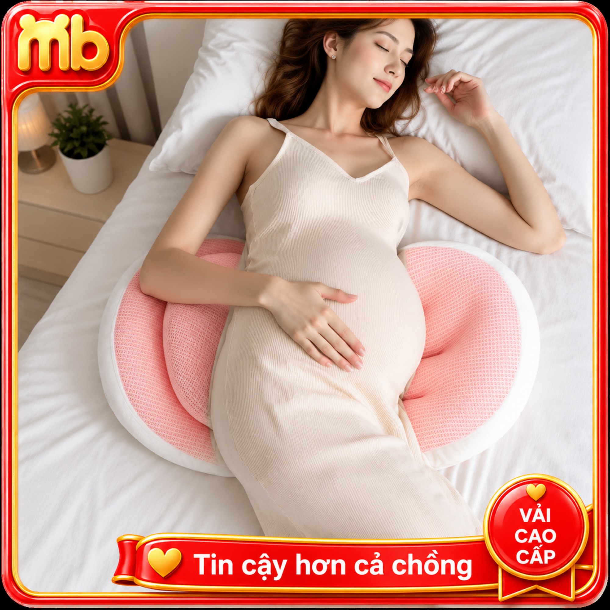 Gối Bầu Cánh Tiên – Ôm Trọn Bụng Bầu, Nâng Đỡ Toàn Diện, Giảm Đau Lưng, Giúp Mẹ Bầu Ngủ Ngon Sâu Giấc