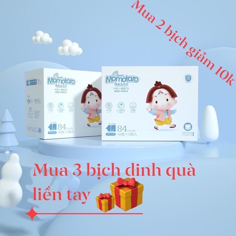 Tã bỉm dán/quần xuất nhật momotaro đủ size s56/m48/m46/l42/xl39/xxl36/xxxl35