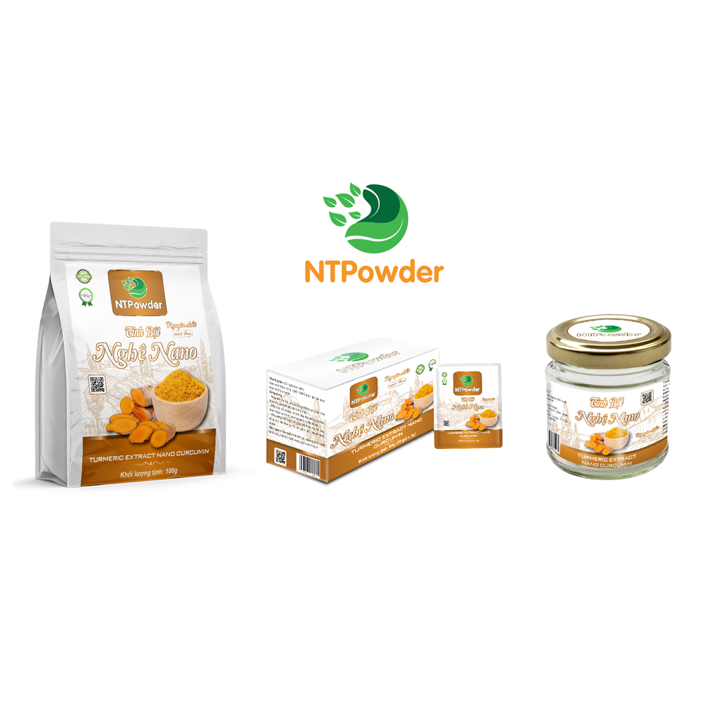 Tinh Bột Nghệ Nano Curcumin sấy lạnh NTPowder 500gr / 100gr / 60gr / 50gr - Hỗ trợ dạ dày, gan, Tốt cho phụ nữa sau sinh, Ngăn ngừa mụn, làm đẹp da - Nhất Tín Food