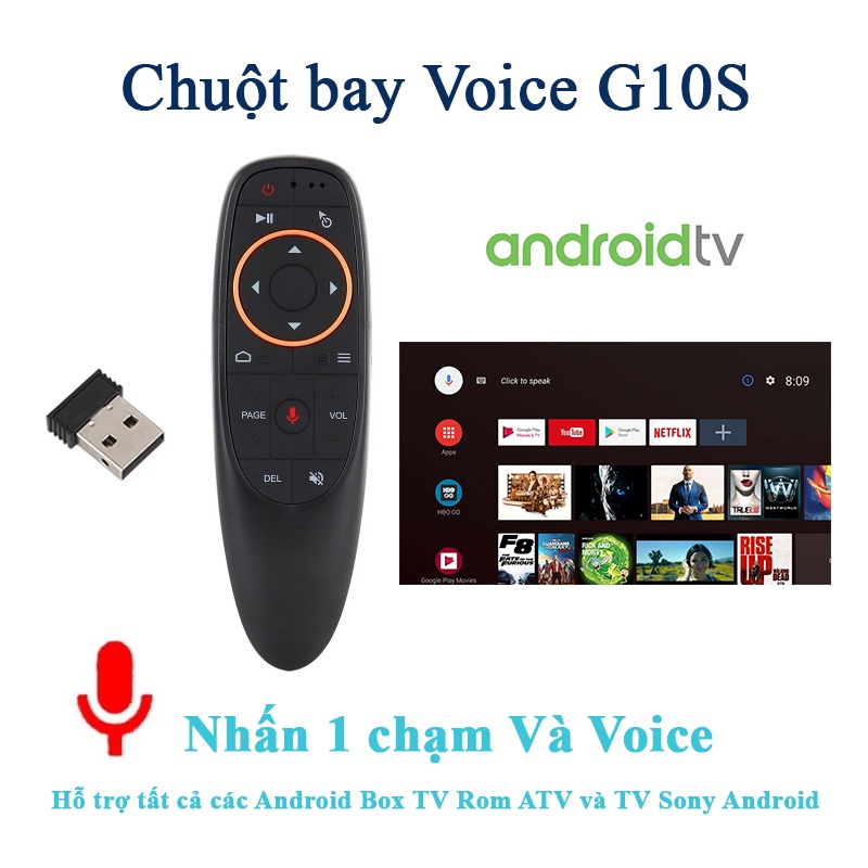Điều khiển Chuột bay G10S - Tìm Kiếm giọng nói 1 chạm