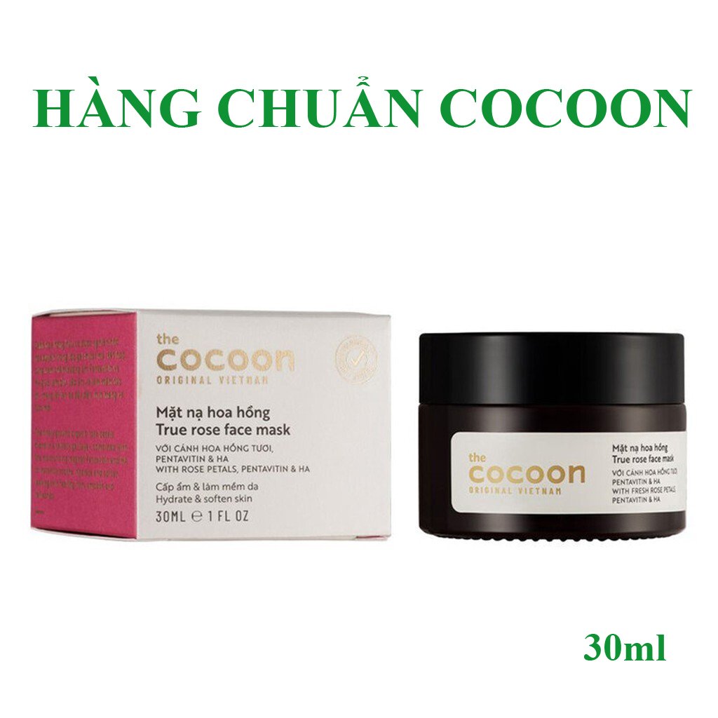 Mặt nạ hoa hồng Cocoon 30ml giúp cấp ẩm, làm mềm da tức thì, mang lại làn da căng bóng và tươi mới hơn