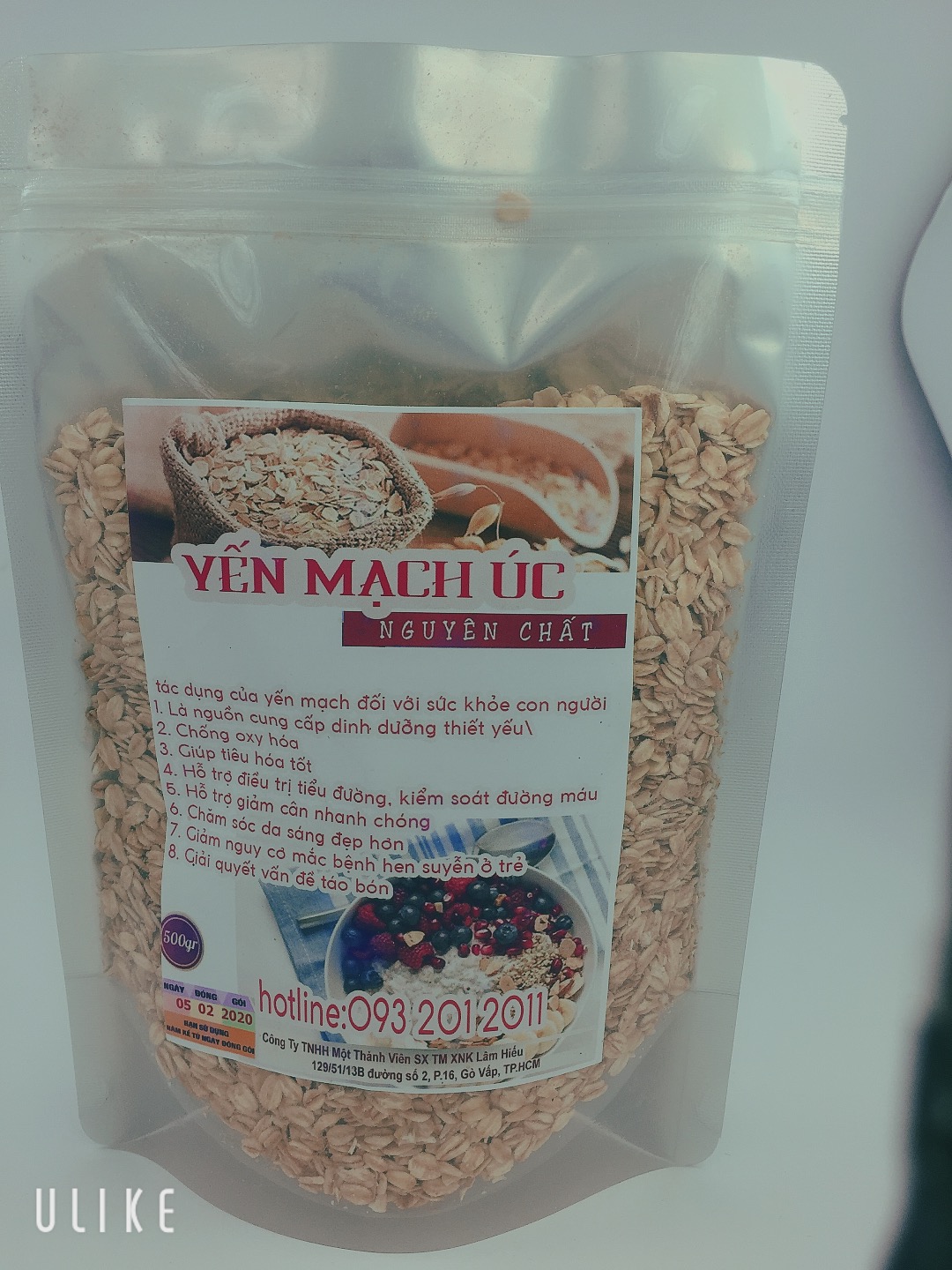 10 yến mạch úc 500g+tặng gói yến mạch usa cc