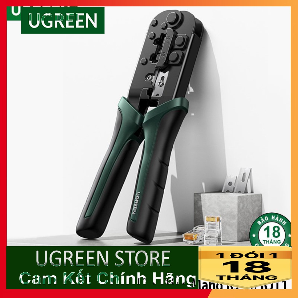 Kìm bấm mạng rj45/rj11 cao cấp ugreen 10952 nw168 chính hãng bấm hạt cat5/cat6