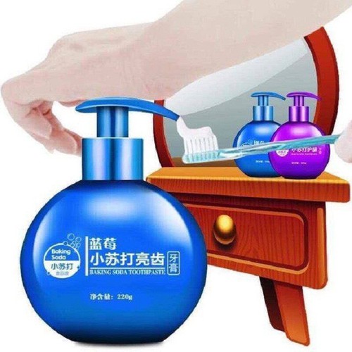 KEM ĐÁNH RĂNG BAKING SODA VỊ HOA QUẢ (chai xanh duong)