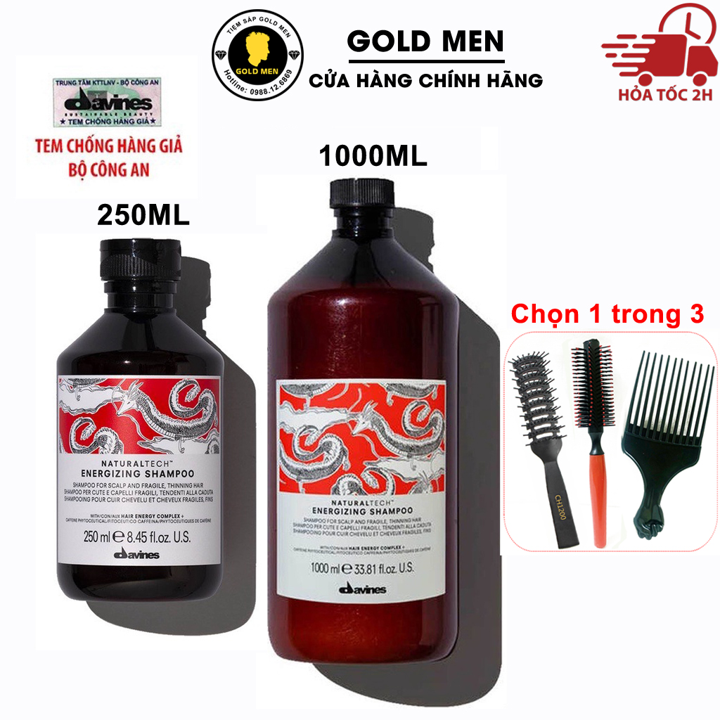 Dầu gội chống rụng tóc Davines Naturaltech Energizing Shampoo + Tặng quà