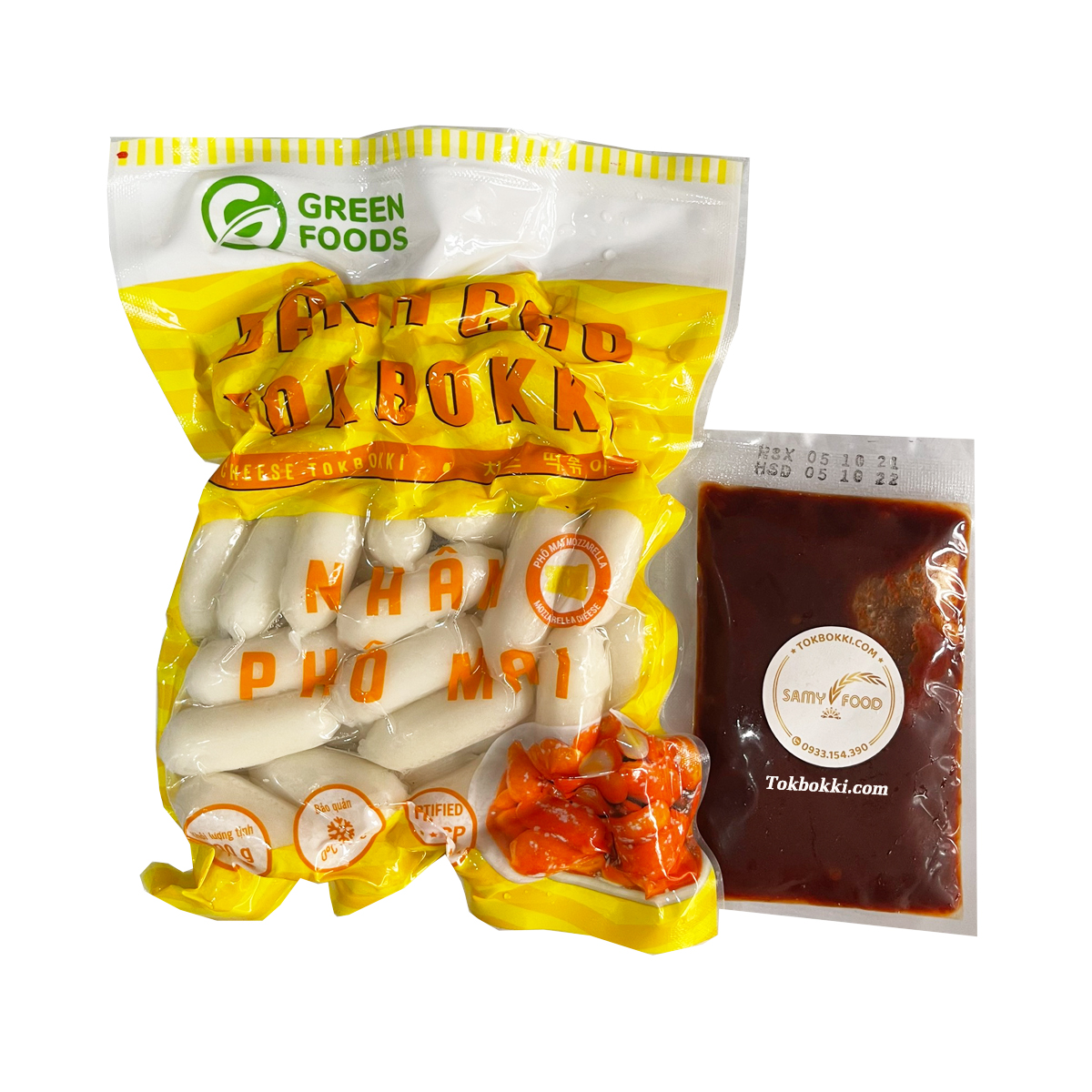 Bánh Gạo Nhân Phô Mai + Sốt tương ớt Hàn Quốc loại ngon