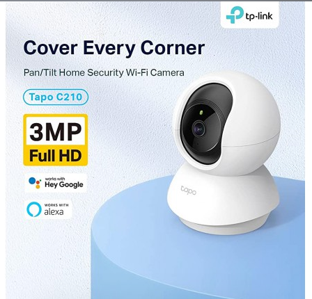 Camera Wi-Fi An Ninh TP-Link C210 3MP, Trắng, Hỗ trợ Thẻ Nhớ 512GB, Phát hiện Chuyển Động