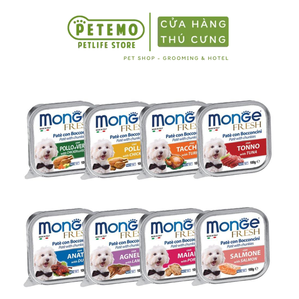 Pate Monge cho chó nhiều vị thơm ngon 100g - Petemo Pet Shop