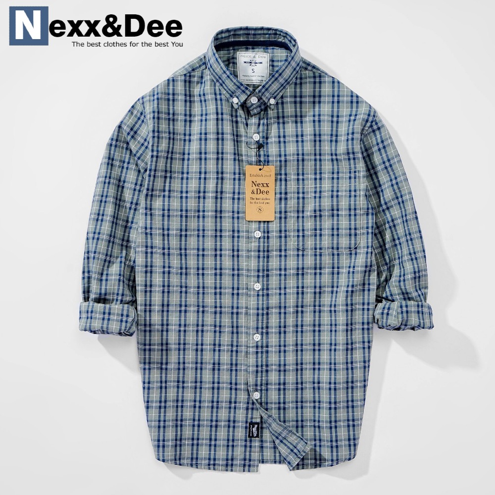Áo sơ mi caro nam tay dài kẻ sọc nhỏ công sở vải oxford denim stripes Nexx&Dee SM08