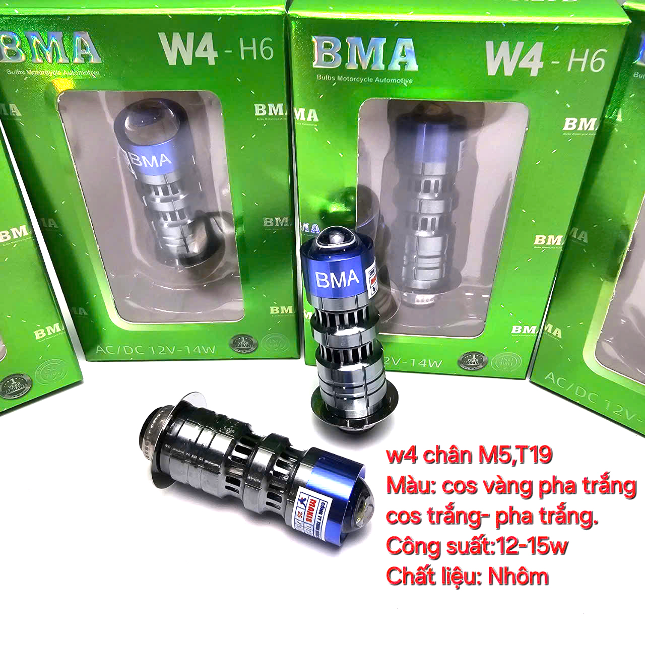  Đèn pha led bi cầu Mini BMA chân M5  cos vàng pha trắng cos trắng pha trắng mẫu 2025 