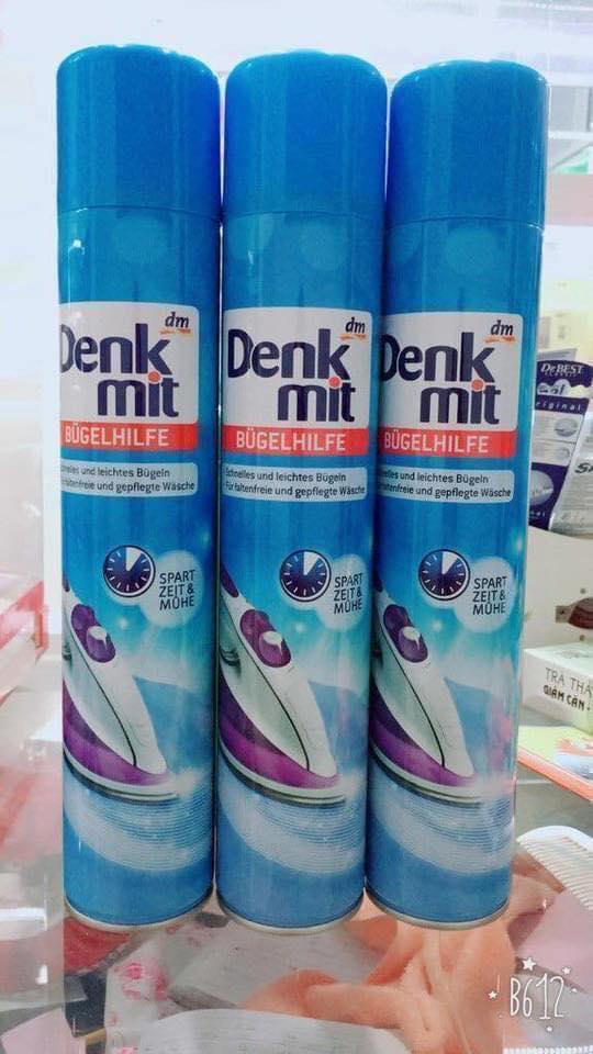 Bình xịt nước thơm bàn là chống nhăn khi ỦI quần áo Denkmit 2 in 1