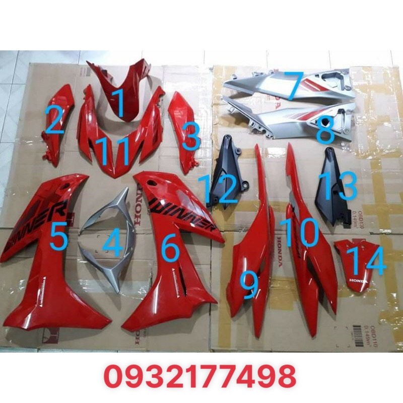 Nhựa màu winner x v2 14 món đầy đủ màu zin chính hãng honda