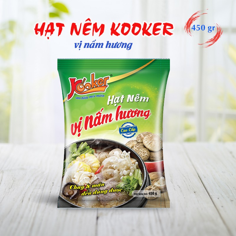 Hạt Nêm Vị Nấm Hương Thuần Chay Kooker