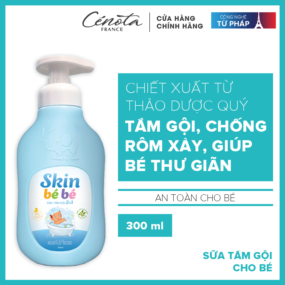 Sữa tắm thảo dược 2 in 1 Cénota Skin Bé bé 300ml