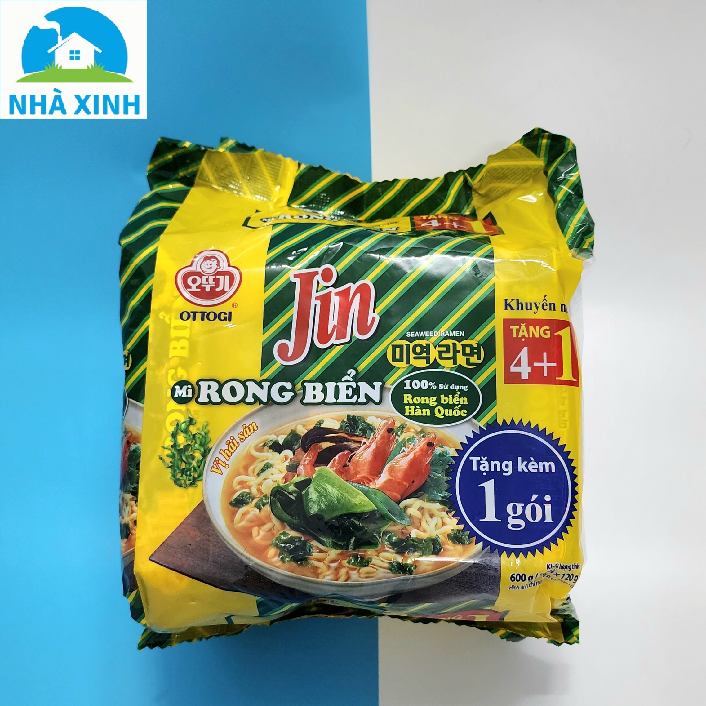 Lốc 5 gói mì jin rong biển vị hải sản ottogi 120g