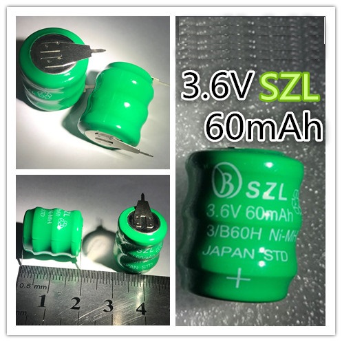 Pin sạc cúc áo chân hàn ni-mh 3.6v