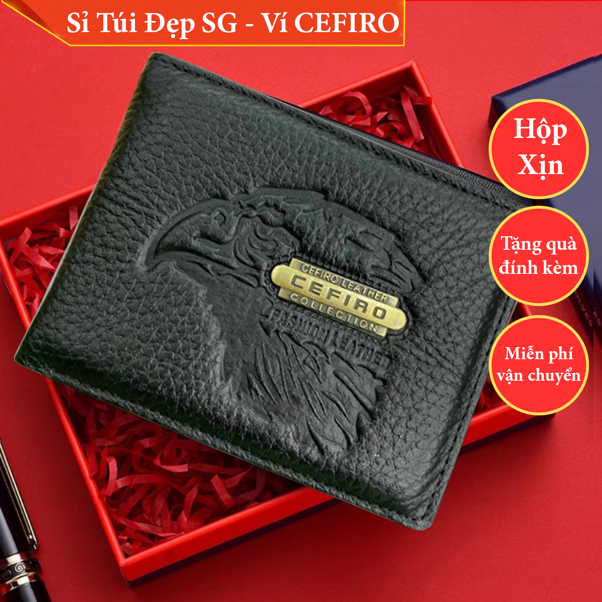 (Có Hộp) Ví Nam Da Bò Thật hàng hot 2023 mẫu bán chạy 2023 - Vina020  - Sỉ Túi Đẹp SG