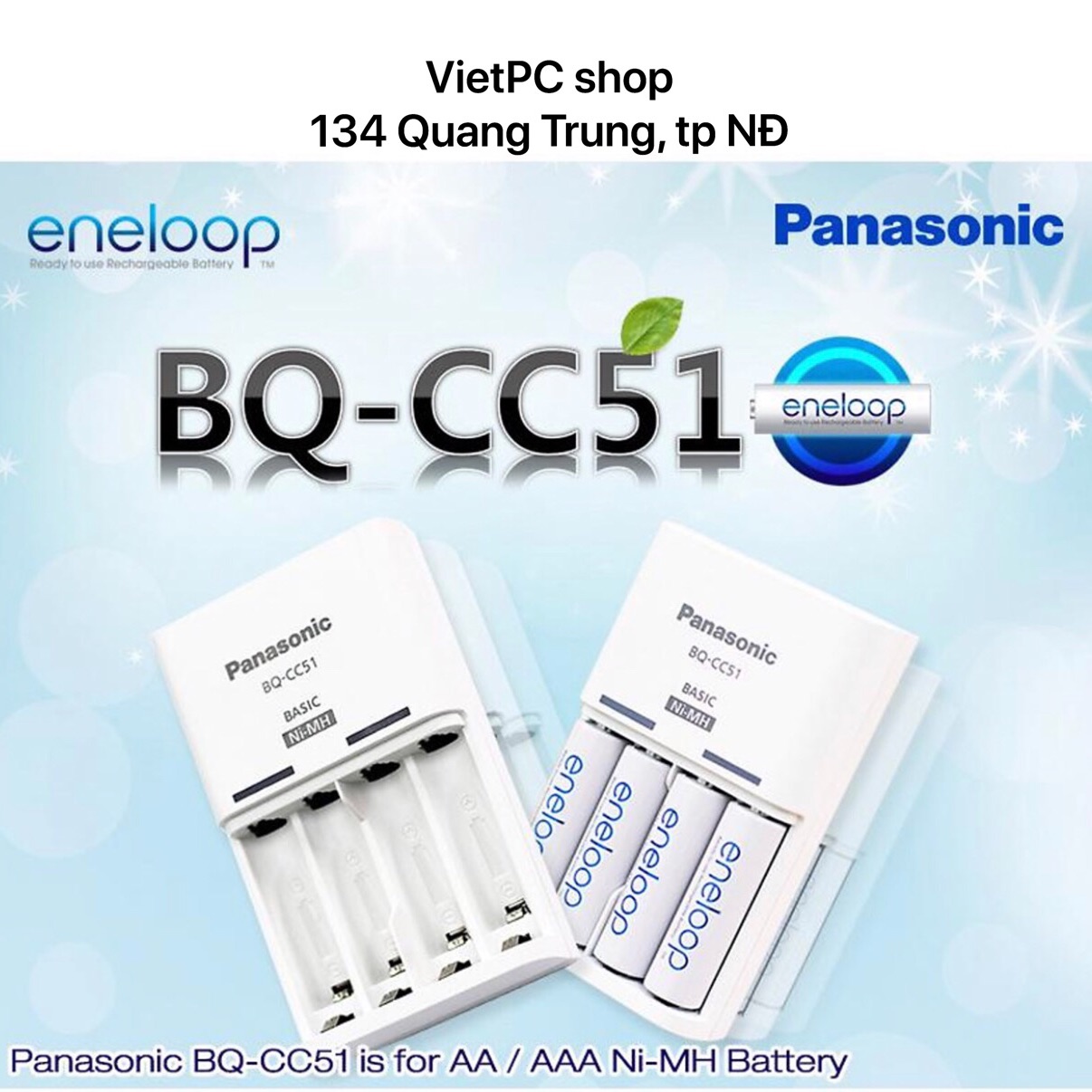 Bộ sạc pin Panasonic Eneloop chính hãng sạc pin AA AAA