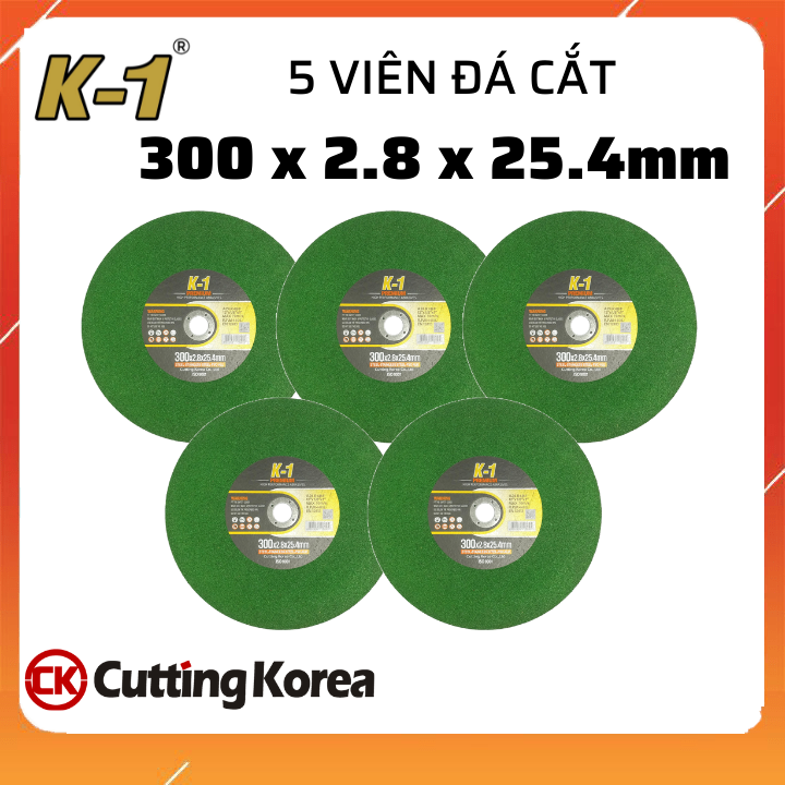 5 viên đá cắt sắt 300 | đá cắt k1 xanh 300 | đá cắt sắt phi 300
