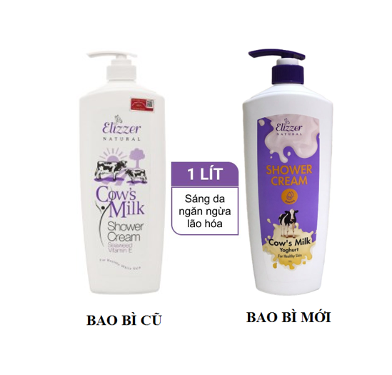 Tên: Sữa tắm dưỡng sáng da Elizzer sữa bò 1000 ml- bao bì mới