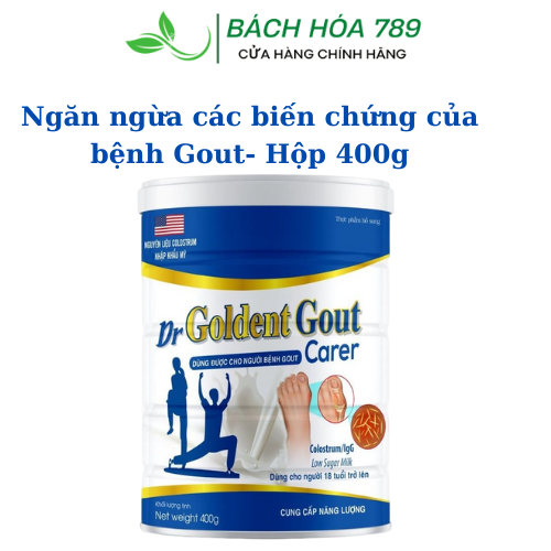 Sữa Cho người bệnh Gout,Dr Goldent Gout cung cấp dinh dưỡng hỗ trợ ổn định axit uric nhằm ngăn ngừa 