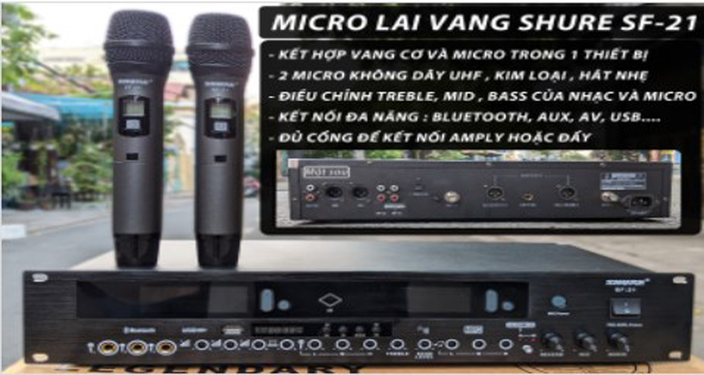 Micro lai vang shure sf21 - micro không dây cao cấp.