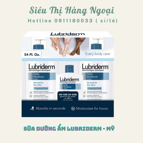 Set 3 Sữa Dưỡng ẩm body Lubriderm – Mỹ
