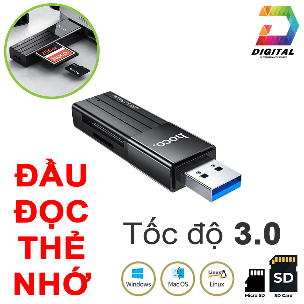 Card reader HB20 Mindful 2-in-1 USB2.0 / USB3.0 - HOCO