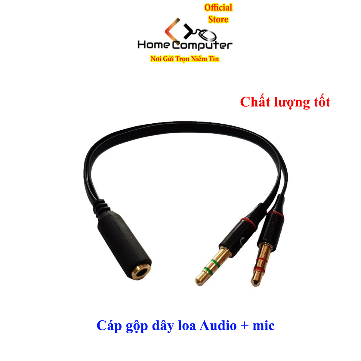 Cáp gộp loa, dây cáp gộp dây loa 2 vào 1 audio và mic 3.5mm loại tốt.jack gộp tai nghe 3.5 bọc chống đứt