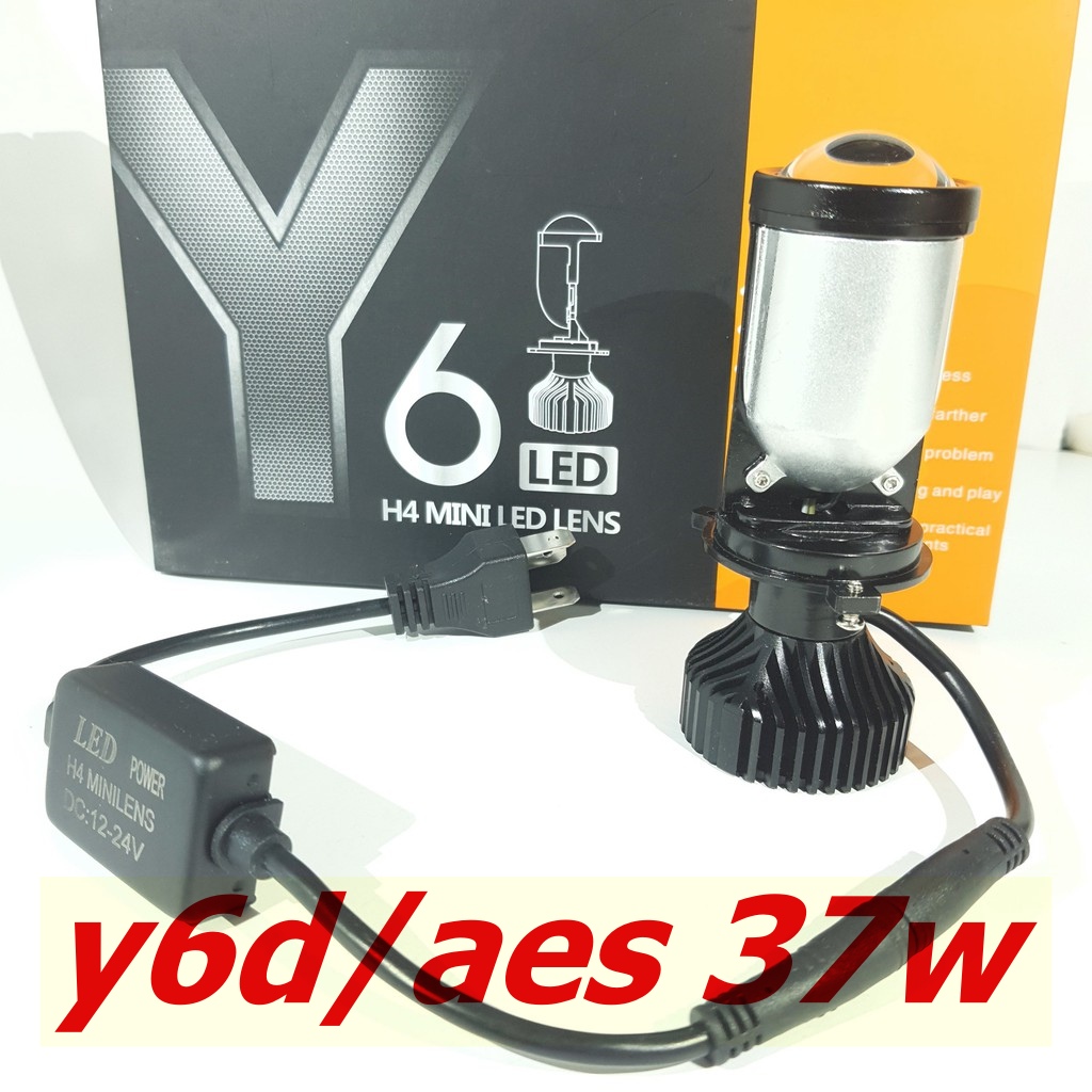 Đèn pha led bi cầu mini chân h4 y6d/aes côngsuất 37w lắp ô tô, xe máy. giá 1 bóng
