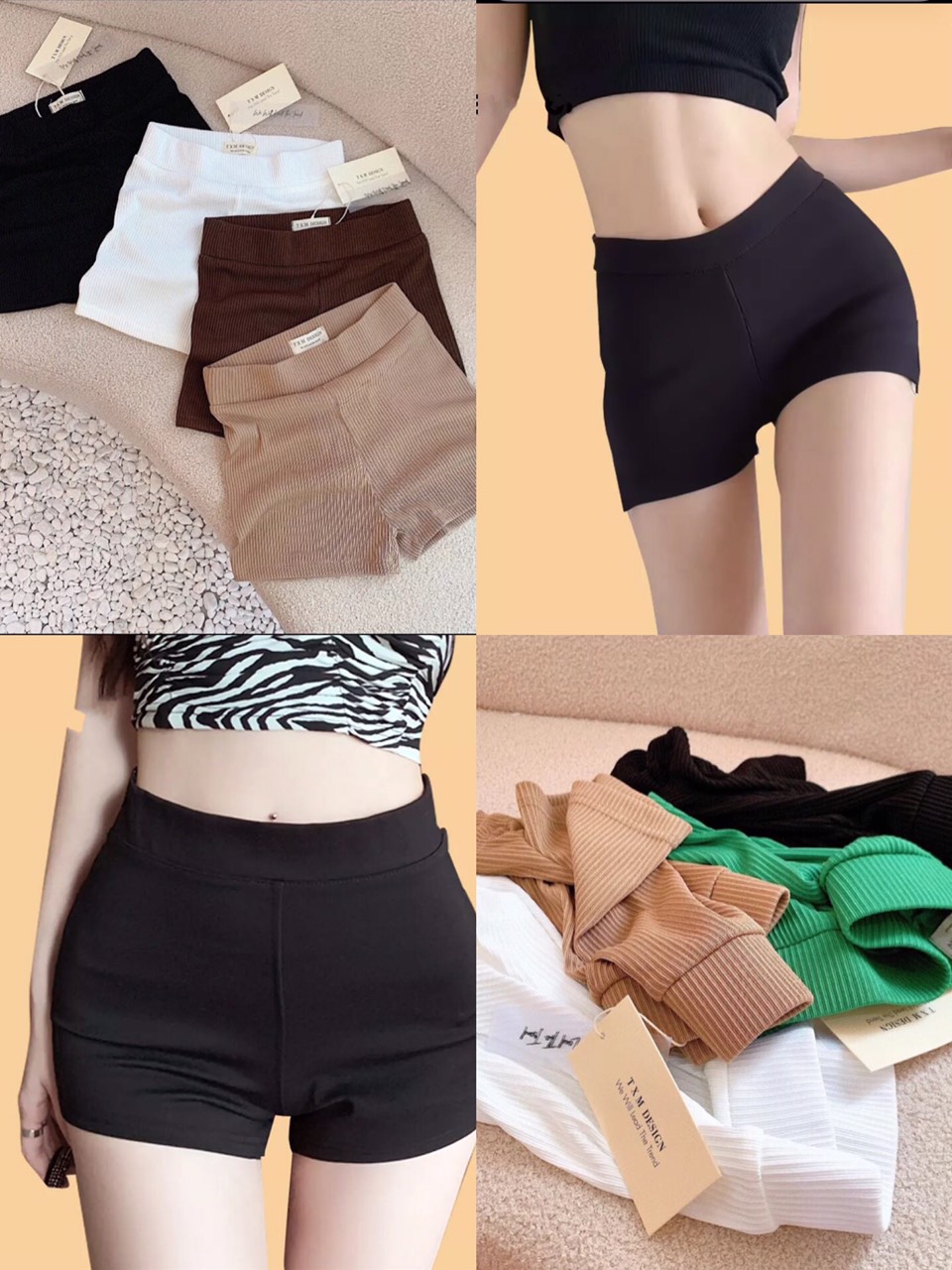 Quần đùi legging cạp cao siêu co dãn 4 chiều 45-60kg
