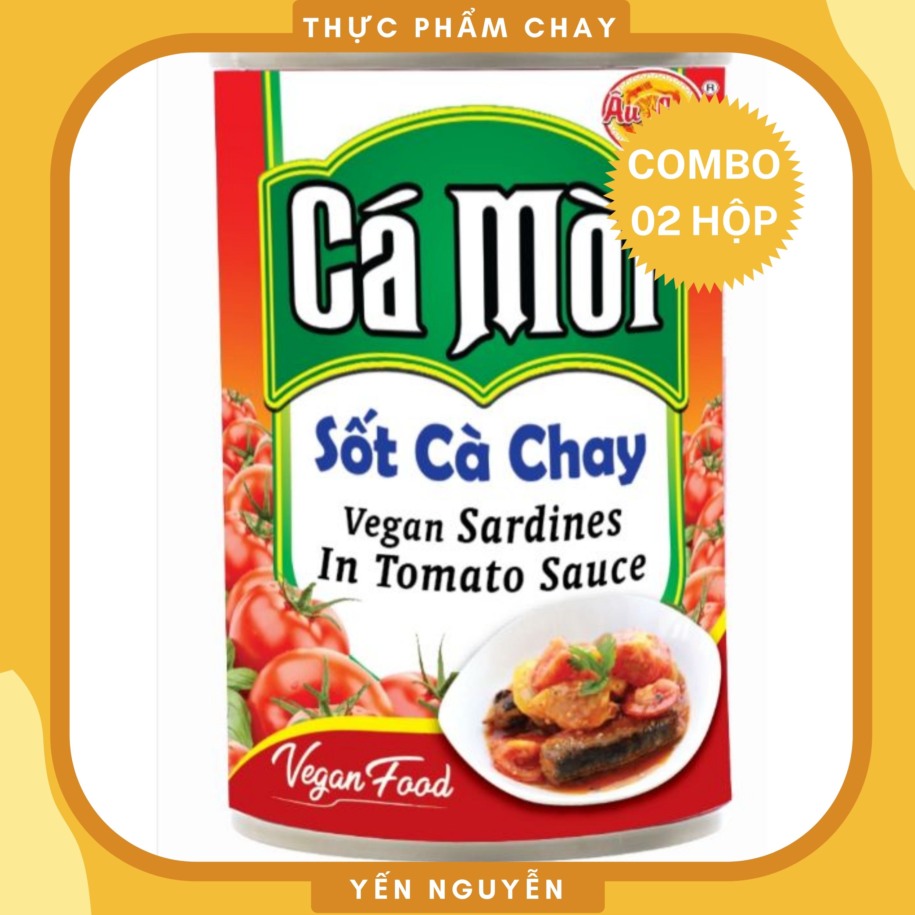 Combo 02 Hộp Cá mòi Xốt Cà chay Âu Lạc - Không sử dụng chất phụ gia, hương vị thơm ngon - Thực Phẩm Chay Yến Nguyễn